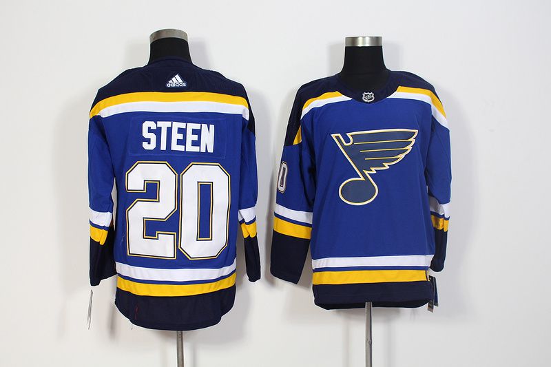 Men St. Louis Blues #20 Steen Blue Hockey Stitched Adidas NHL Jerseys->st.louis blues->NHL Jersey